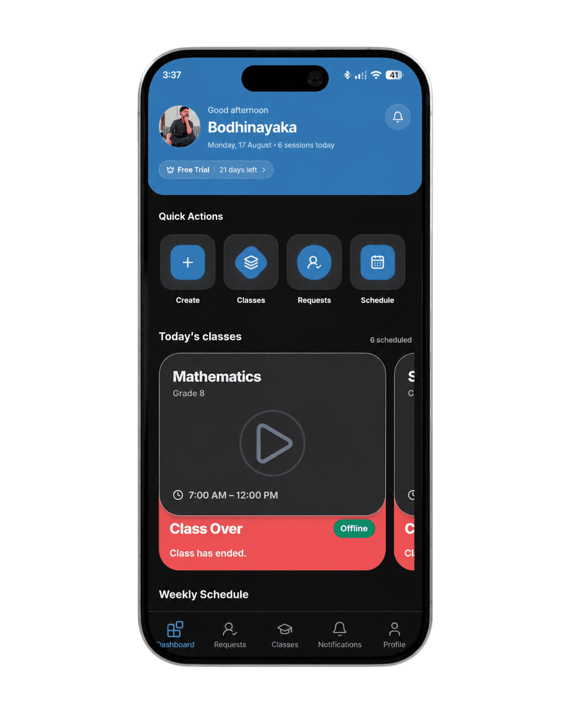 Vidu Arana Teacher · Dashboard